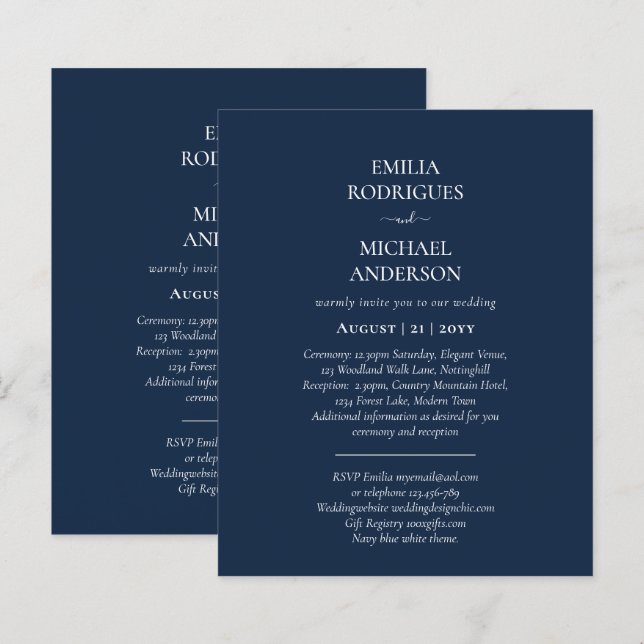 Faire-part de mariage espagnol BILINGUAL Nuestra B (Devant / Derrière)