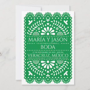 Faire-part de mariage espagnol Boda Papel Picado v