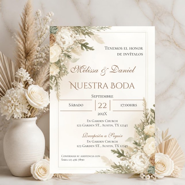 Faire-part de mariage espagnol bohème (Créateur téléchargé)