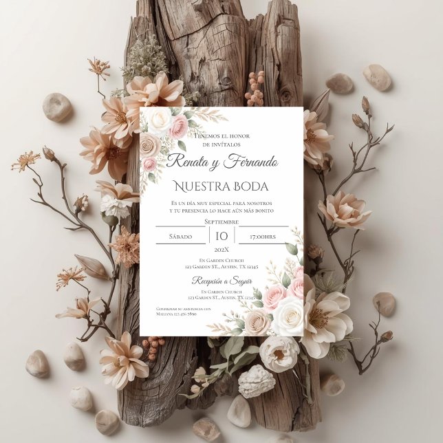 Faire-part de mariage espagnol bohème (Créateur téléchargé)