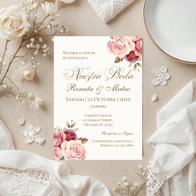 Faire-part de mariage espagnol boho (Créateur téléchargé)