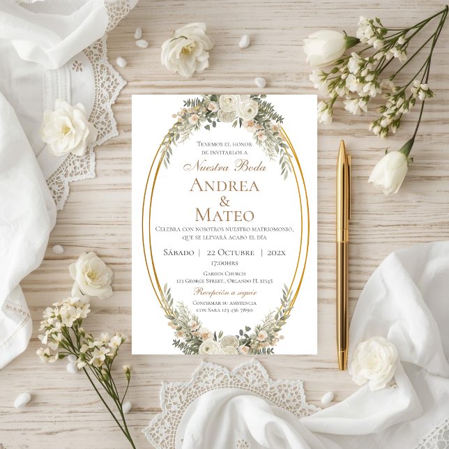 Faire-part de mariage espagnol boho (Créateur téléchargé)