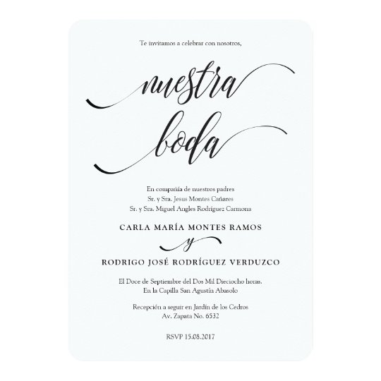 Faire Part De Mariage Espagnol Editable De Nuestra Zazzle Fr Faire Part De Mariage Espagnol Editable De Nuestra Zazzle Fr