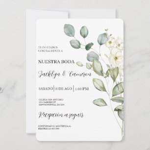 Faire-part de mariage espagnol Eucalyptus
