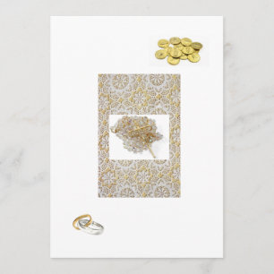 Faire-part de mariage espagnol "Gold Bands & Coins