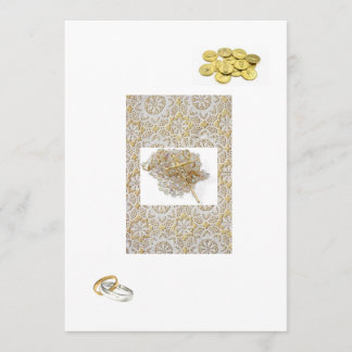 Faire-part de mariage espagnol "Gold Bands & Coins