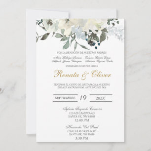 Faire-part de mariage espagnol verdoyant
