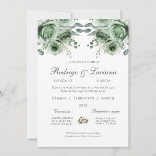 Faire-part de mariage espagnol verdoyant