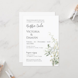 Faire-part de mariage espagnol verdoyant