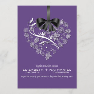Faire-part de mariage essoufflé--prune