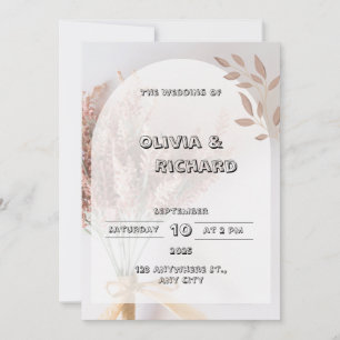 Faire-part de mariage esthétique crème