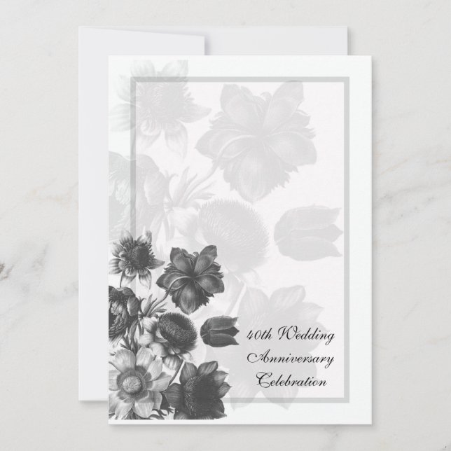 Faire-part de mariage et d'anniversaire de bouquet (Devant)