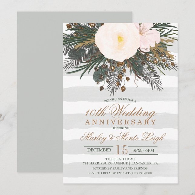 Faire-part de mariage et d'anniversaire de mariage (Devant / Derrière)