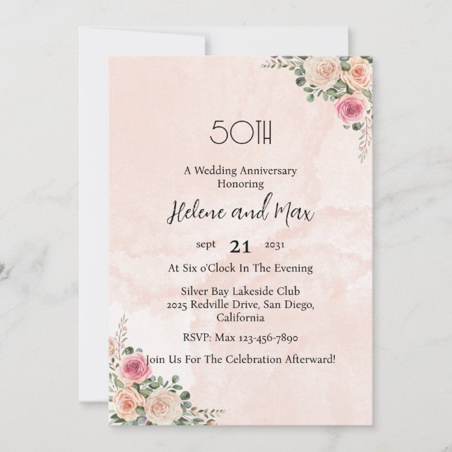 Faire-part de mariage et d'anniversaire de mariage (Devant)