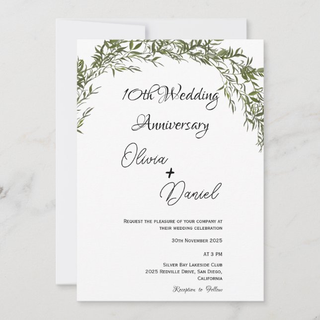 Faire-part de mariage et d'anniversaire de mariage (Devant)