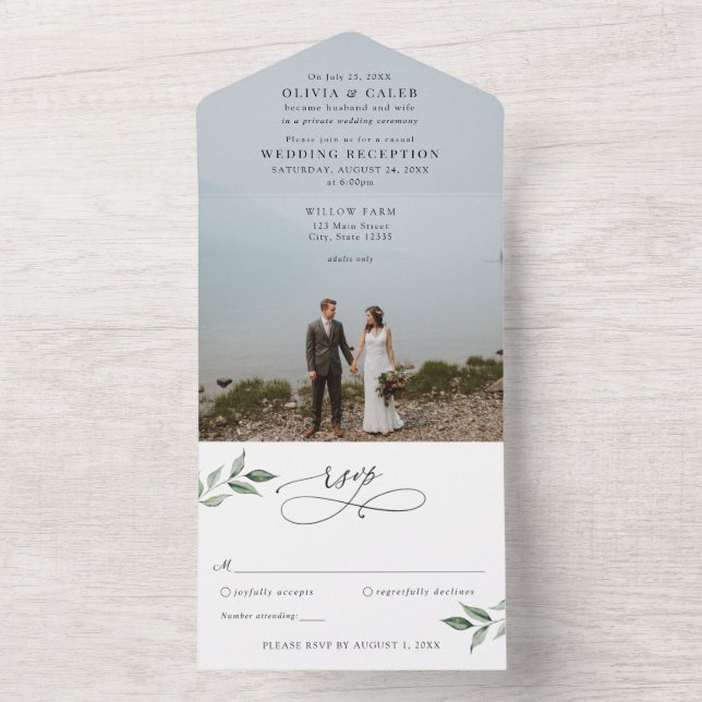 Faire-Part de Mariage et Réception de Mariage Tout (À l'intérieur)