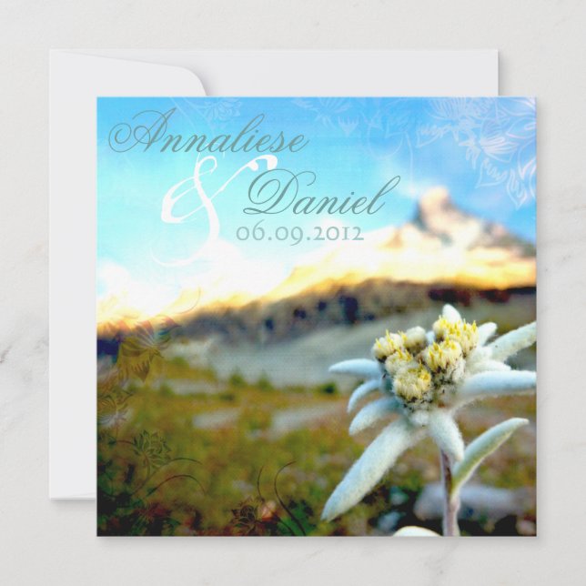 Faire-part de mariage Ethereal Edelweiss (Devant)