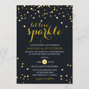 Faire-part de mariage étincelante Parties scintill