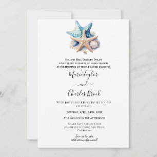Faire-part de mariage Étoile de mer nautique
