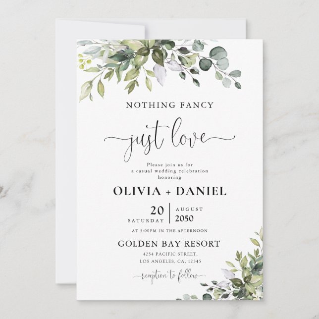 Faire-part de mariage Eucalyptus (Devant)