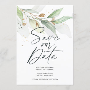 Faire-part de mariage Éucalyptus à conserver