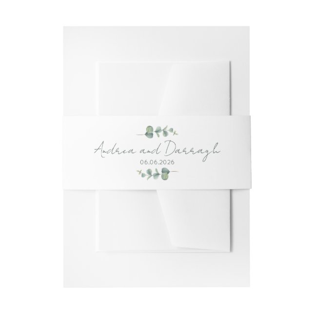 Faire-part de mariage Eucalyptus Bandeau 1001A (Devant example)