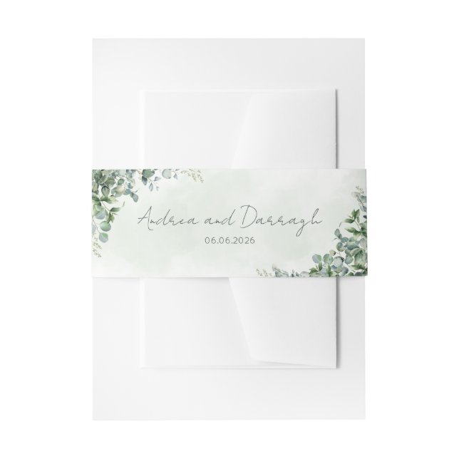 Faire-part de mariage Eucalyptus Bandeau 1001A (Devant example)