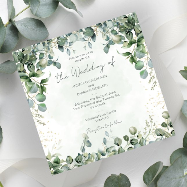 Faire-part de Mariage Eucalyptus Carré 1001 (Créateur téléchargé)