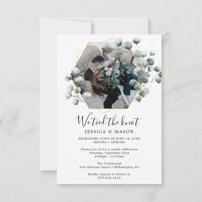 Faire-part de mariage Eucalyptus Nous avons fait l (Devant)