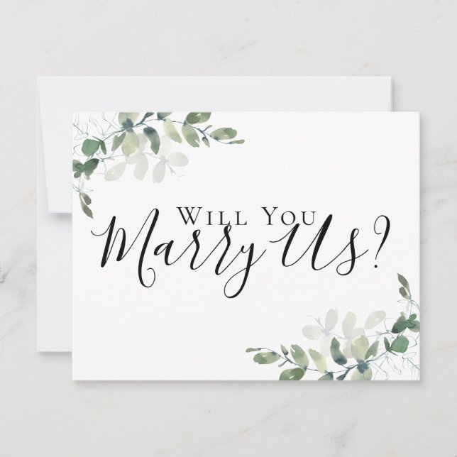 Faire-Part de Mariage Eucalyptus Nous Marier Vous  (Devant)