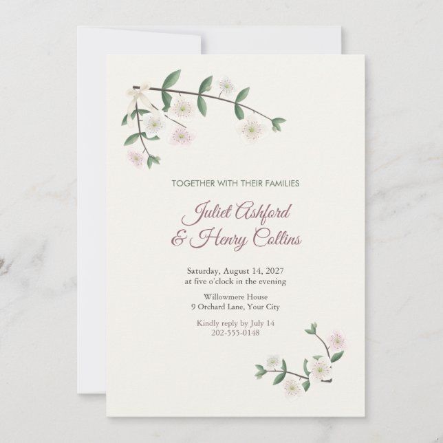 Faire-part de mariage Eucryphia Blossom Corners (Devant)