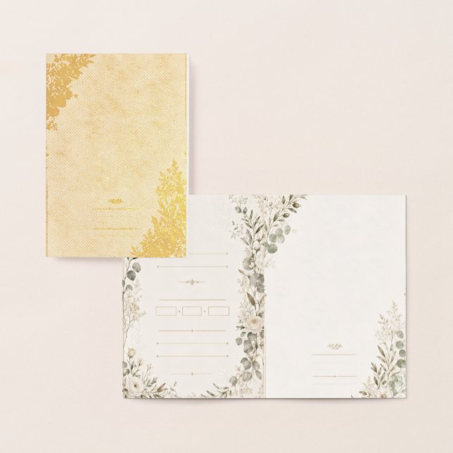 Faire-part de mariage européen en vert olive (Affichage)