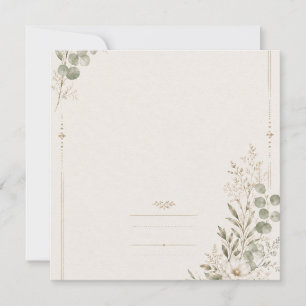 Faire-part de mariage européen en vert olive