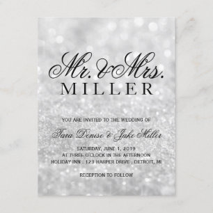 Faire-part de mariage - Fab argenté brillant
