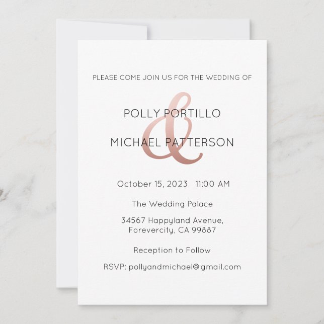 Faire-part de mariage, Faire-part de mariage class (Devant)