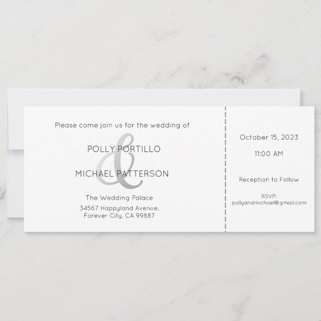 Faire-part de mariage, Faire-part de mariage class (Devant)