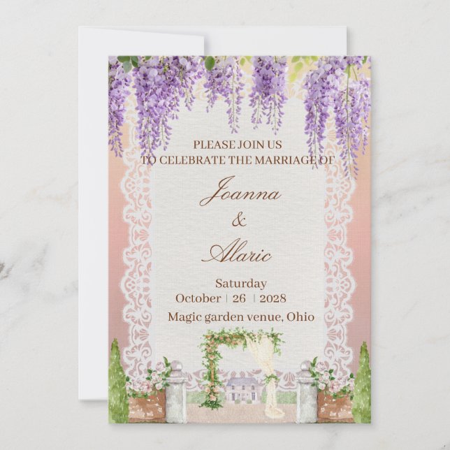 Faire-part de mariage fantaisiste (Devant)