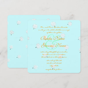 Faire-part de mariage fantaisiste aux pissenlits