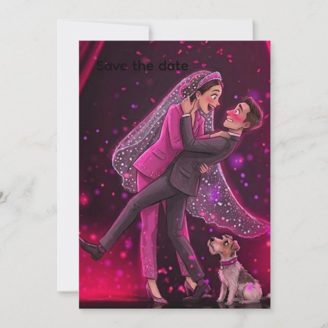 Faire-part de Mariage Fantaisiste avec CuInvitatio (Devant)
