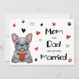 Faire-part de mariage fantaisiste de Bulldog franç