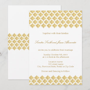 Faire-part de mariage faux Arabesques Gold