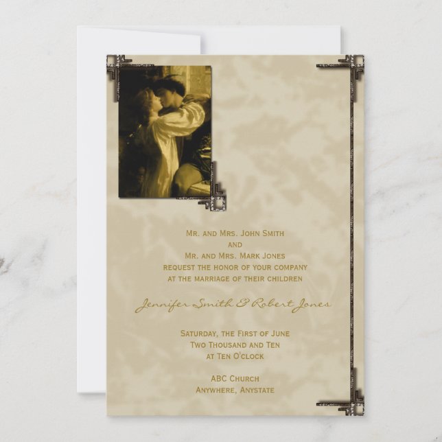 Faire-part de mariage féerique Roméo et Juliette (Devant)