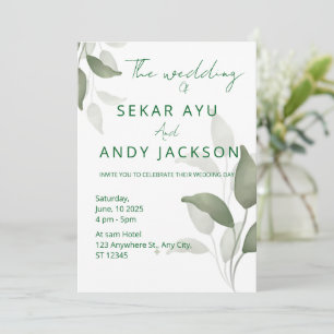 Faire-part de mariage feuille