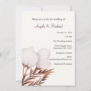 Faire-part de mariage, Feuille, Automne, Invitatio