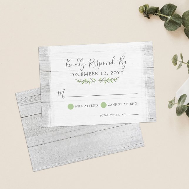 Faire-part de mariage feuille botanique en bois ru (Créateur téléchargé)