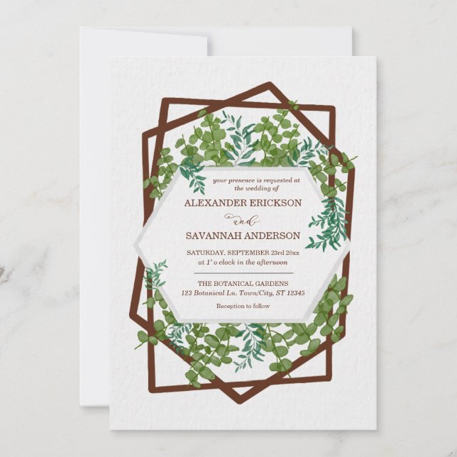 Faire-part de mariage Feuille de l'Eucalyptus (Devant)