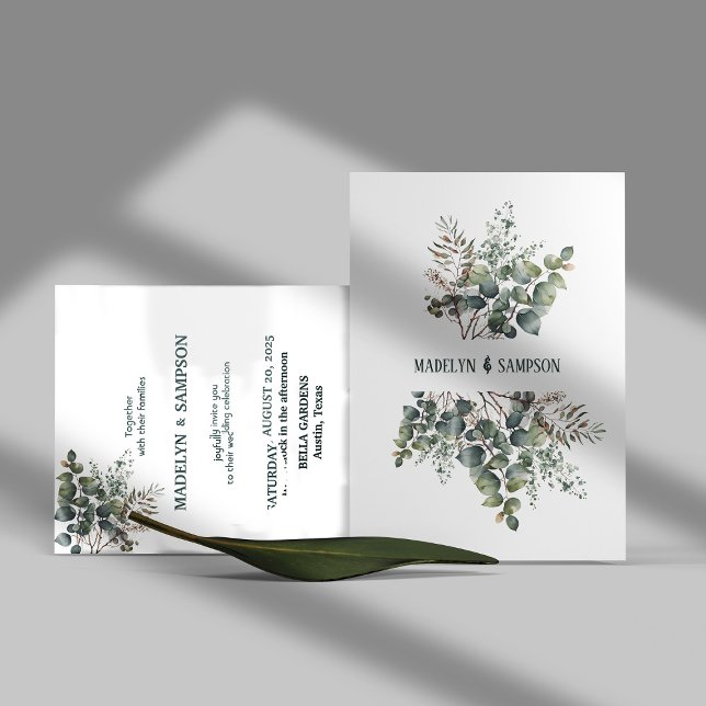 Faire-part de mariage Feuille de l'Eucalyptus bota (Créateur téléchargé)