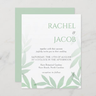 Faire-part de mariage Feuille de verdure moderne