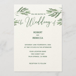 Faire-part de mariage Feuille d'olive