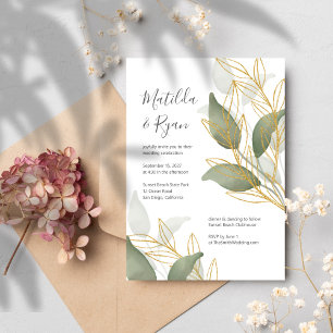 Faire-part de mariage Feuilles bio
